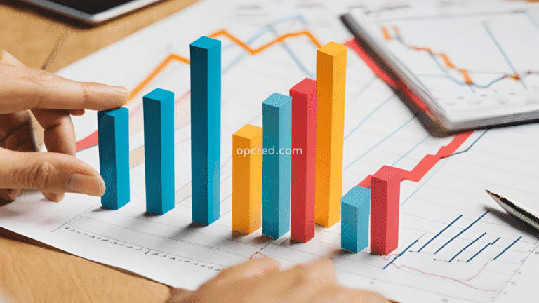 Gráfico de crescimento empresarial com empréstimo empresarial