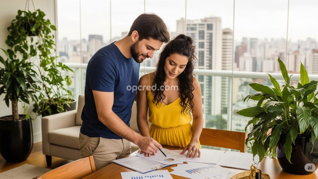 Casal em São Paulo planejando finanças com empréstimo pessoal São Paulo