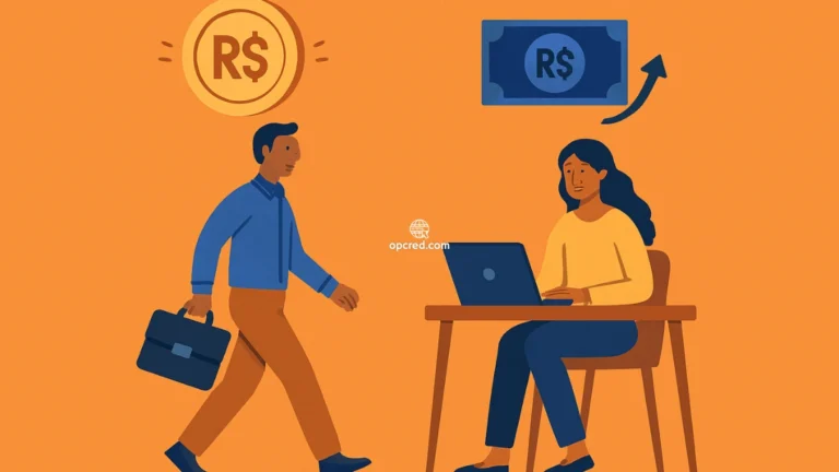 Ilustração comparativa entre renda ativa e renda passiva, com personagens brasileiros representando diferentes formas de geração de renda.