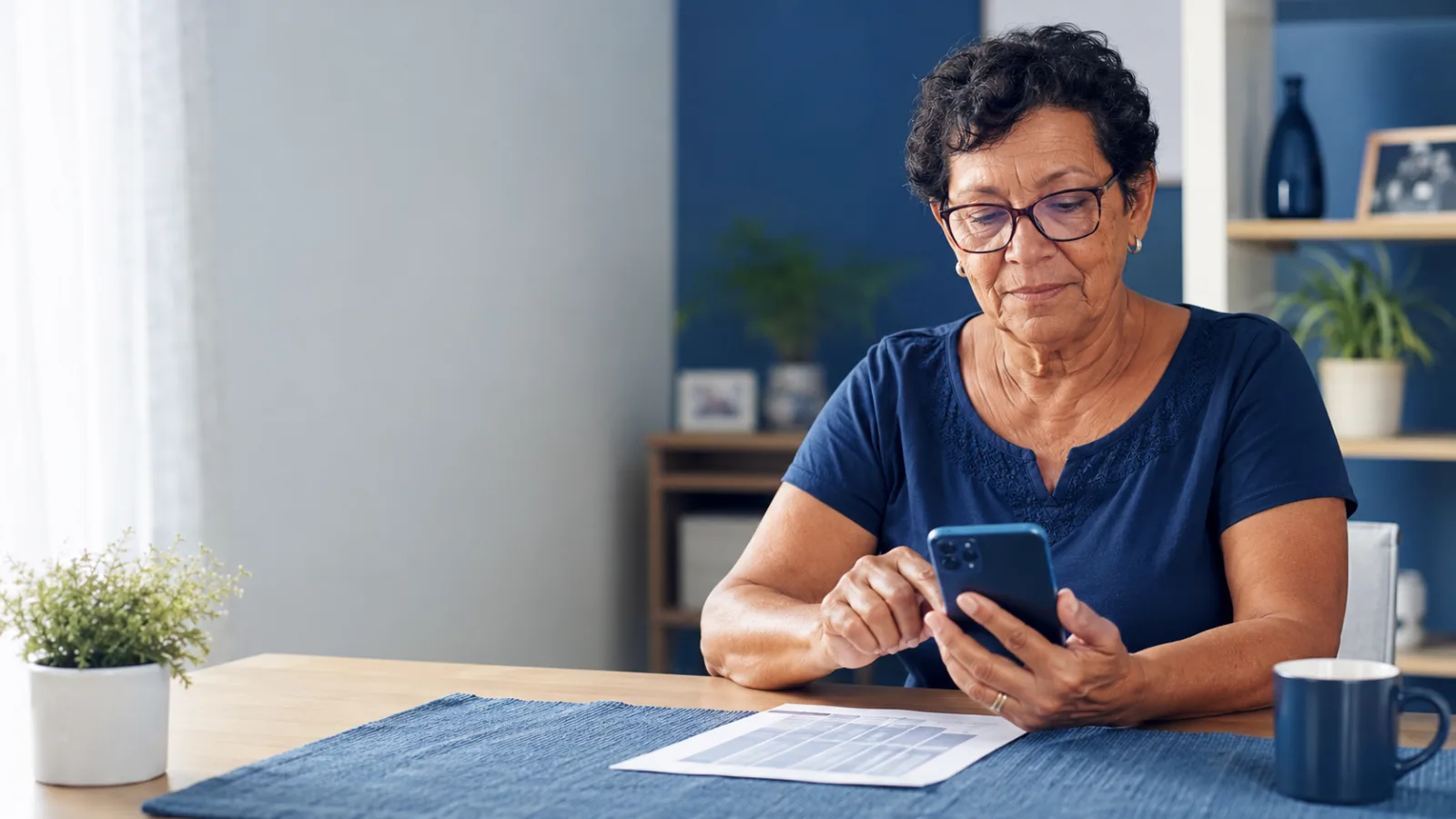 Aposentada consulta no celular o extrato de empréstimo consignado do Meu INSS