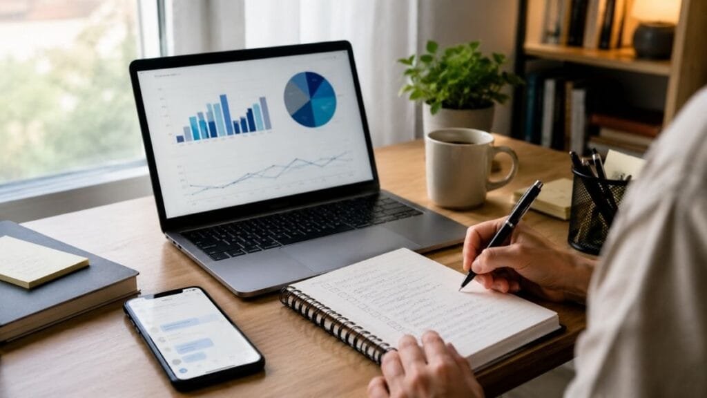 Checklist de planejamento para começar uma renda extra online com segurança.