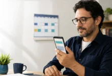 Trabalhador consulta no celular informações sobre o abono salarial PIS/Pasep 2026