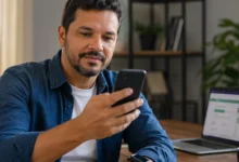 Homem usando o celular para consultar o Pix após novas regras de segurança do Banco Central.